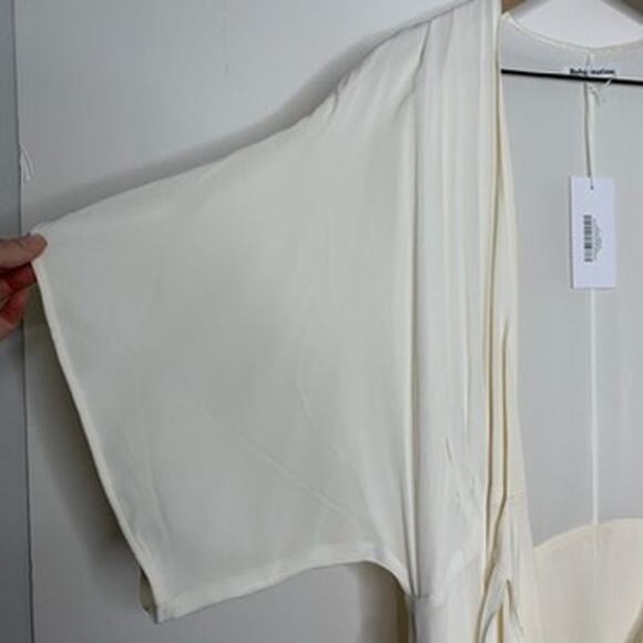 Reformation Winslow Dress White Ivory Maxi Wrap Kimono Wedding Womens New Large - Picture 5 of 14